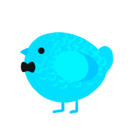 A cerulean chicken with a half-lace pattern