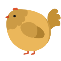 A honey and gold chicken with a head pattern