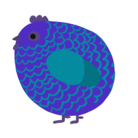 A indigo and sea chicken with a lace pattern