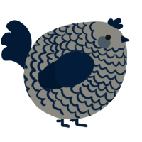 A ash and tumblr chicken with a lace pattern