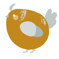 A ochre and silver chicken with a neck-band pattern