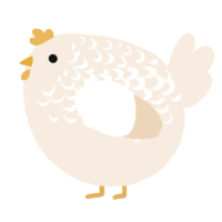 A cream chicken with a half-lace pattern