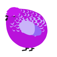 A amethyst and lilac chicken with a half-lace pattern