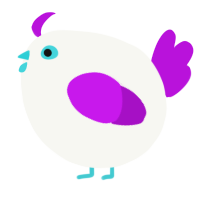 A white and amethyst chicken