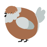 A brown and silver chicken with a head pattern