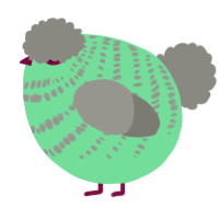 A spring and ash chicken with a bar pattern