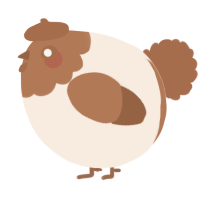 A cream and brown chicken with a head pattern