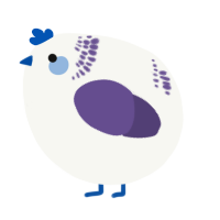 A white and overcast chicken with a neck-band pattern