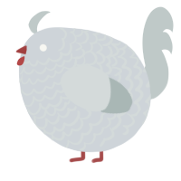 A mist and silver chicken with a lace pattern