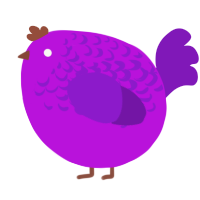 A amethyst and violet chicken with a half-lace pattern