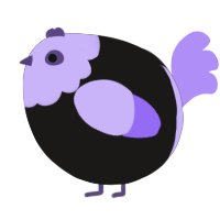 A sable and lilac chicken with a head pattern