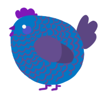 A sapphire and overcast chicken with a lace pattern