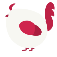 A white and crimson chicken