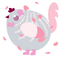 A mist and rose chicken with a half-bar pattern