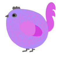 A lilac and orchid chicken with a double-lace pattern