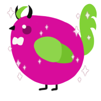 A fuchsia and grass chicken