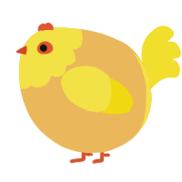 A honey and yellow chicken with a head pattern