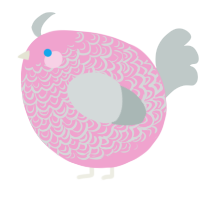 A pink and silver chicken with a double-lace pattern