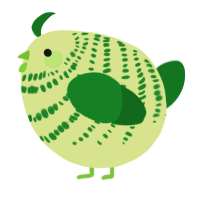 A lemon and leaf chicken with a bar pattern