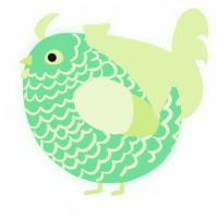 A spring and apple chicken with a lace pattern