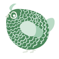 A viridian and spring chicken with a lace pattern