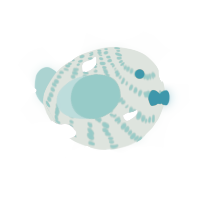 A overcast and crimson chicken with a bar pattern
