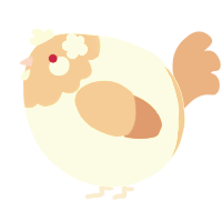 A mist and red chicken with a head pattern