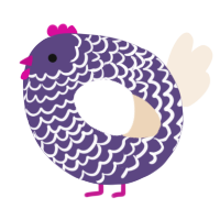 A overcast and cream chicken with a lace pattern