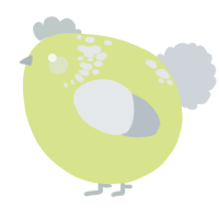 A lemon and mist chicken with a neck-speckle pattern