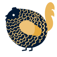 A tumblr and honey chicken with a lace pattern