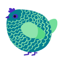 A sea and spring chicken with a lace pattern