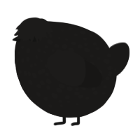 A sable chicken with a speckle pattern