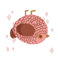 A rose and red chicken with a lace pattern