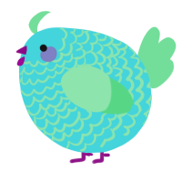 A aqua and spring chicken with a lace pattern
