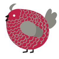A crimson and ash chicken with a lace pattern