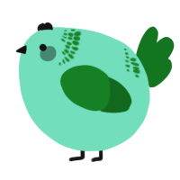 A mint and leaf chicken with a neck-band pattern