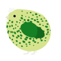 A lemon and leaf chicken with a speckle pattern