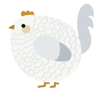 A white and mist chicken with a lace pattern