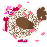 A white and bark chicken with a double-lace pattern