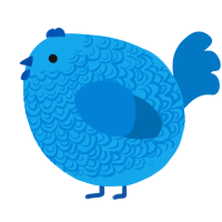 A sky and sapphire chicken with a double-lace pattern