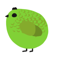 A grass and chartreuse chicken with a half-lace pattern