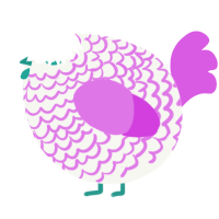 A white and orchid chicken with a lace pattern