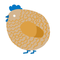 A beige and orange chicken with a lace pattern