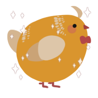 A orange and beige chicken with a neck-band pattern