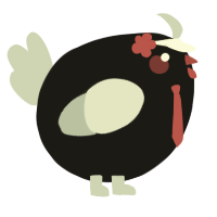 A sable and silver chicken