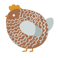 A brown and silver chicken with a lace pattern