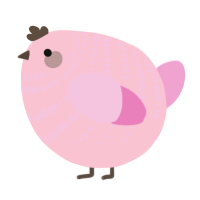 A rose and pink chicken with a bar pattern