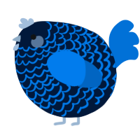 A tumblr and sapphire chicken with a lace pattern