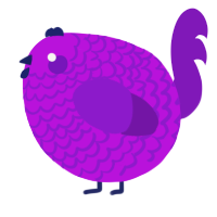 A amethyst and violet chicken with a lace pattern