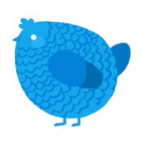 A sky and sapphire chicken with a lace pattern